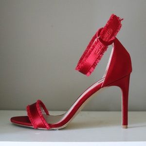 Red Satin Heels